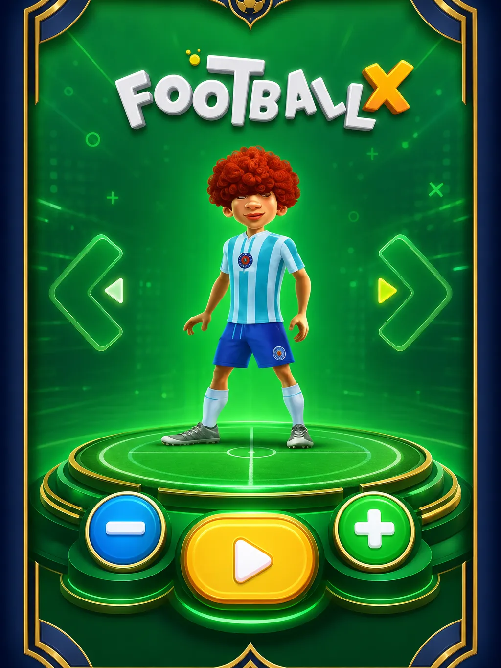 Football X Spiel - Fussballspieler jongliert den Ball mit steigendem Multiplikator